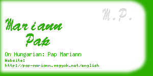 mariann pap business card